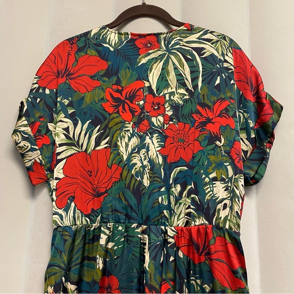 Zara Women’s Jumpsuit Medium Floral Tropical Hawaiian Resortwear Feminine - Picture 11 of 14
